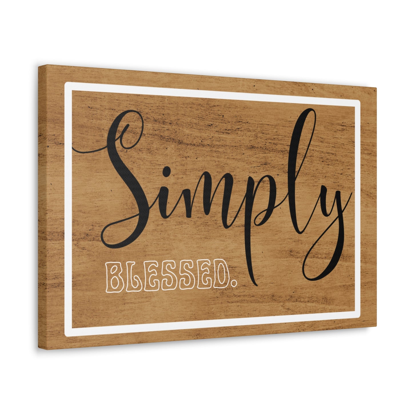 Christian Wall Art: Simply Blessed (Wood Frame Ready to Hang)