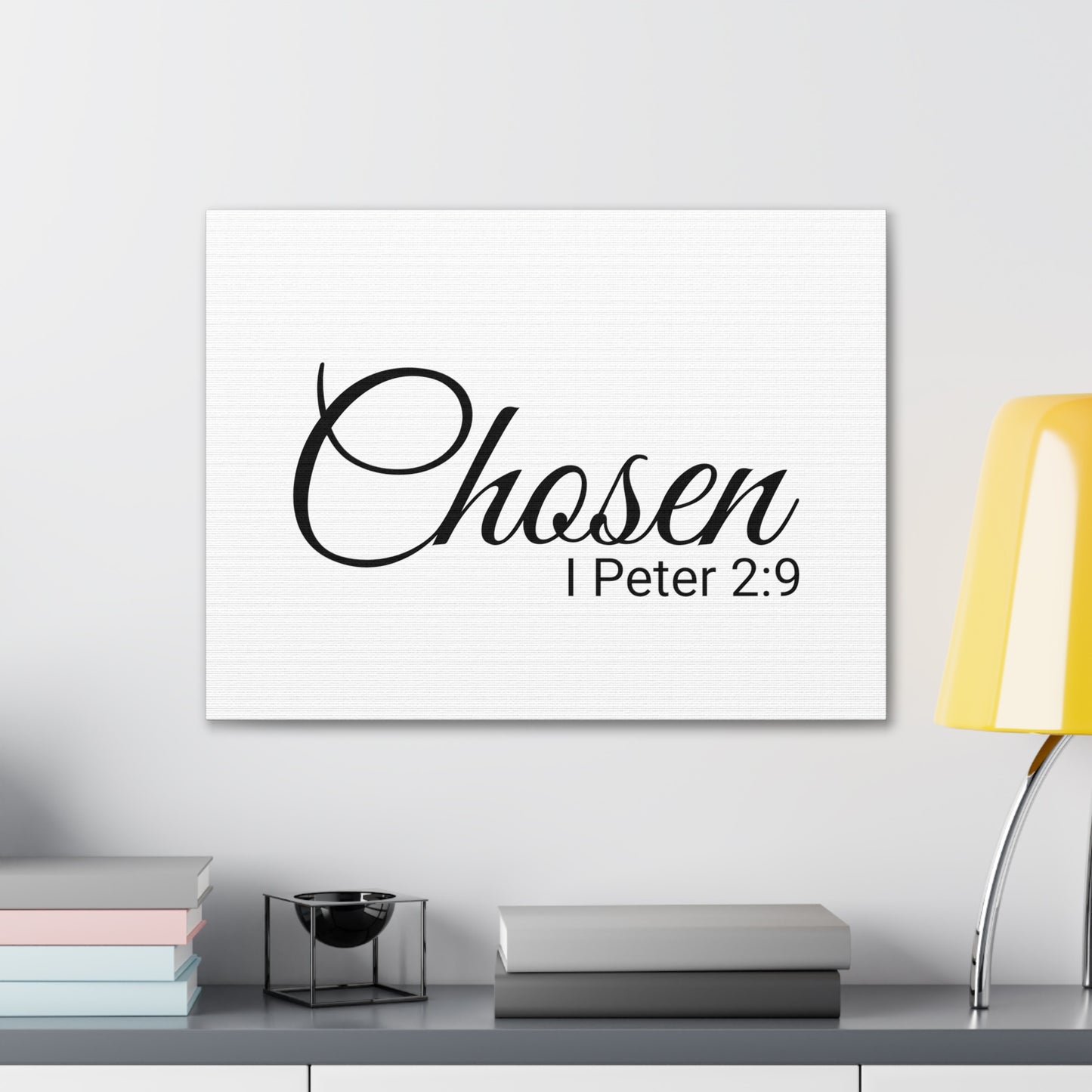 Christian Wall Art "Chosen" Verse I Peter 2:9 - Ready to Hang Unframed