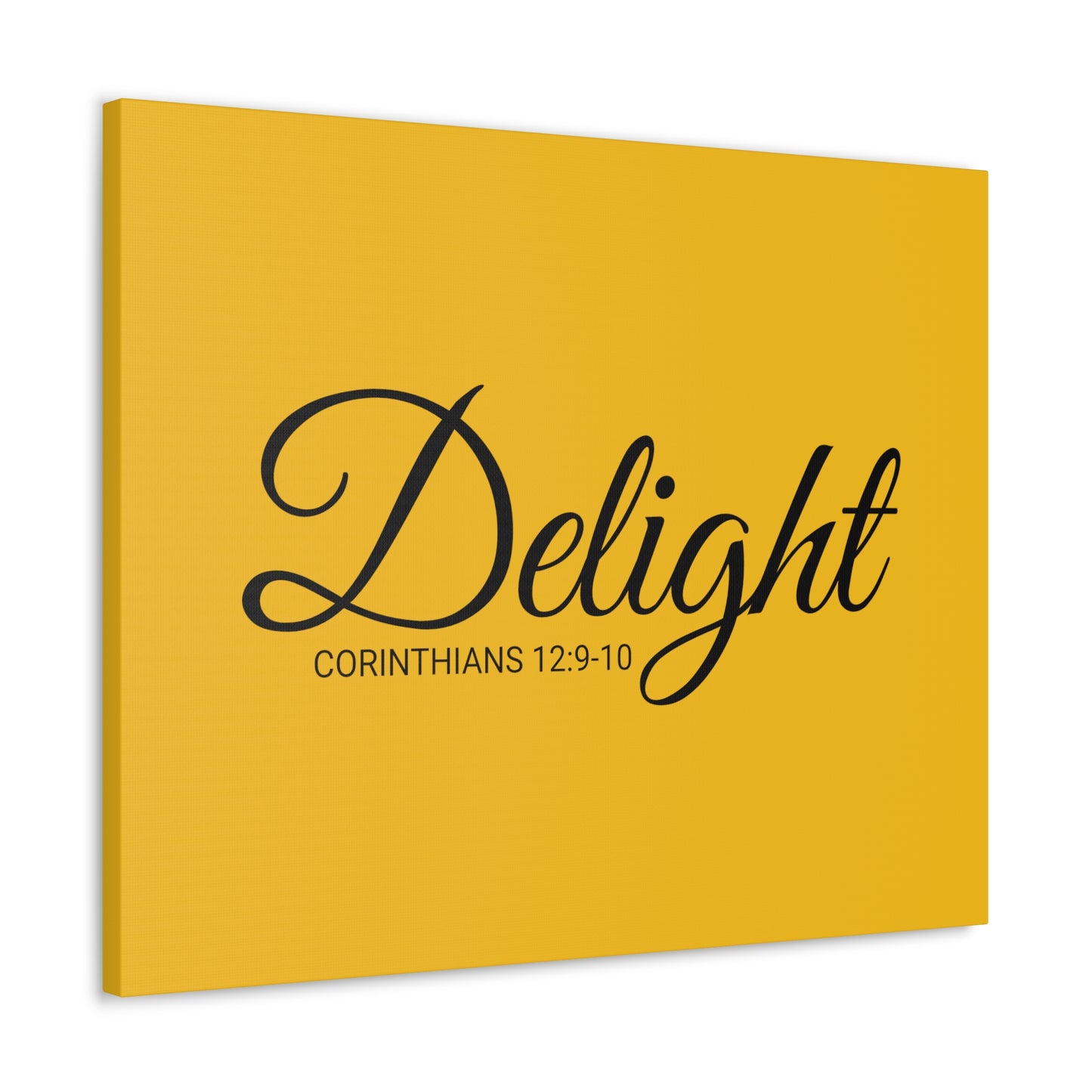 Christian Wall Art "Delight" Verse Corinthians 12:9-10 - Ready to Hang Unframed