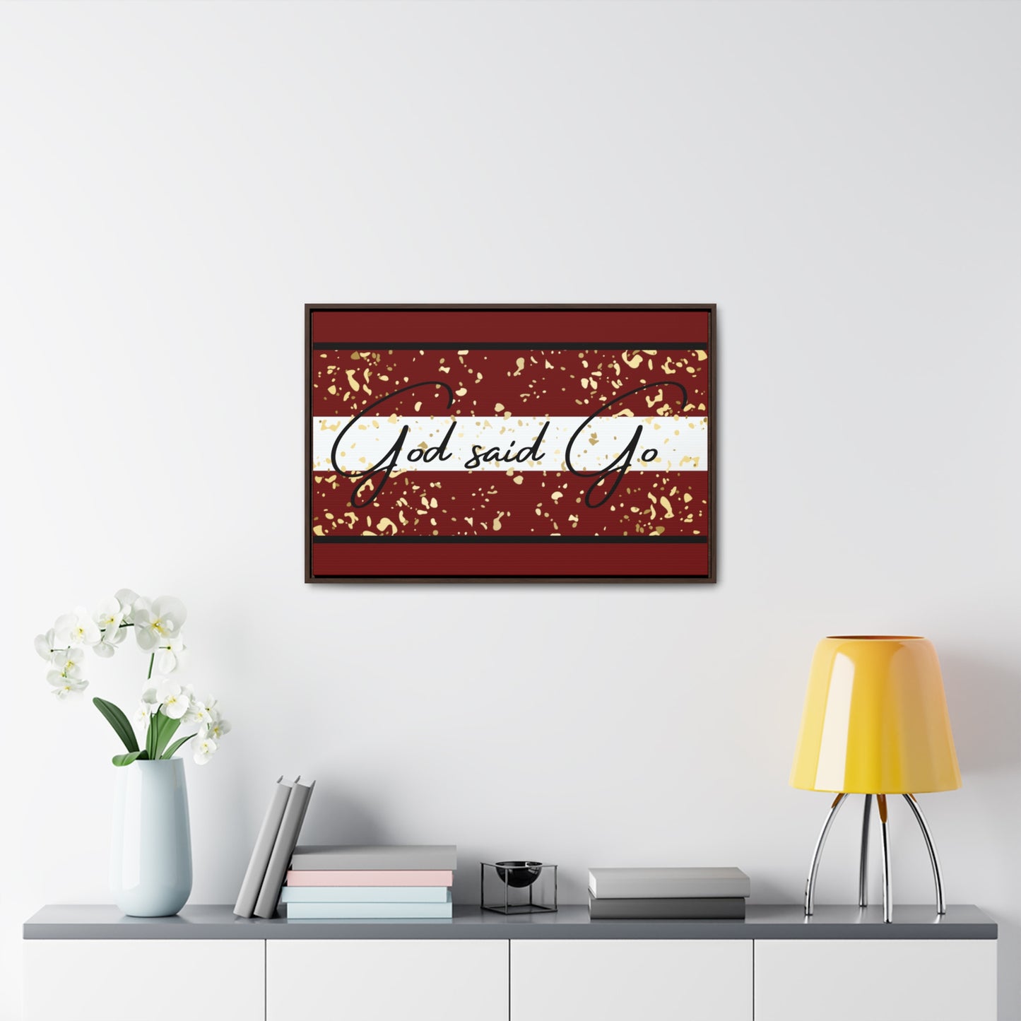 Christian Wall Art: God said Go (Floating Frame)