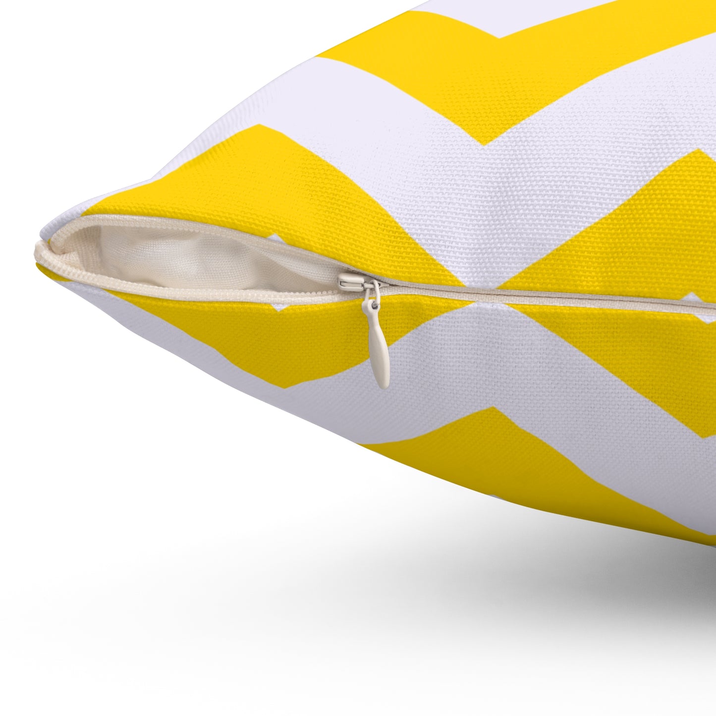 Chevron Yellow and White Throw Pillow