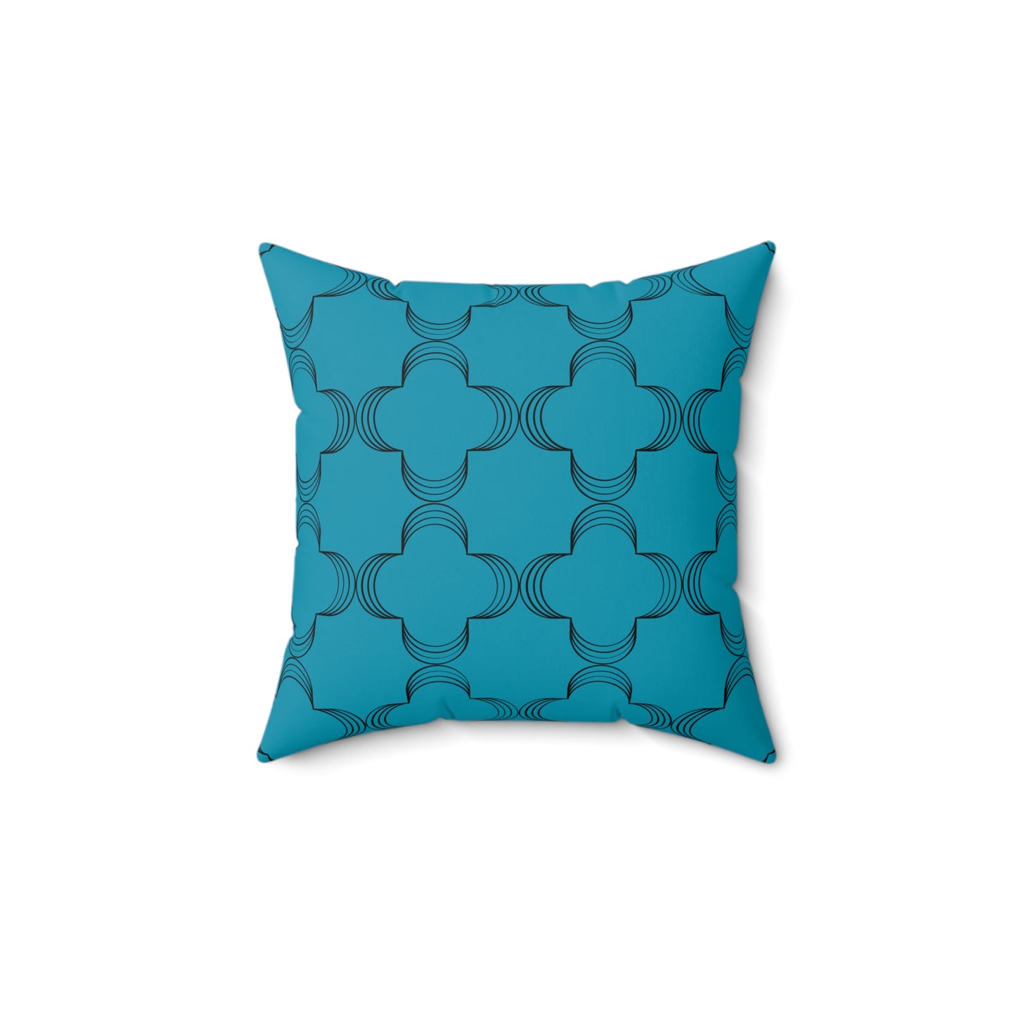 Geometric Peacock Blue (Matching The Gathering Place) Throw Pillow