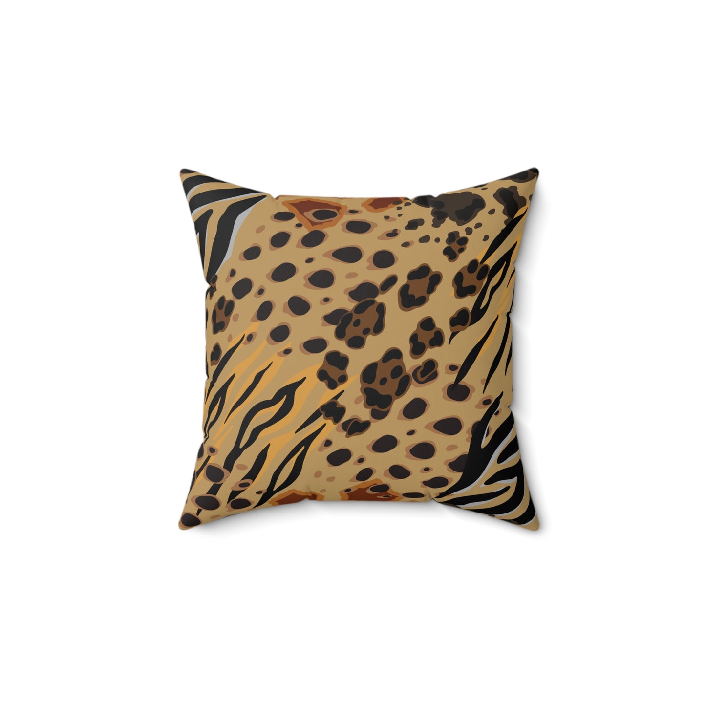 Animal Print Lt. Brown Throw Pillow