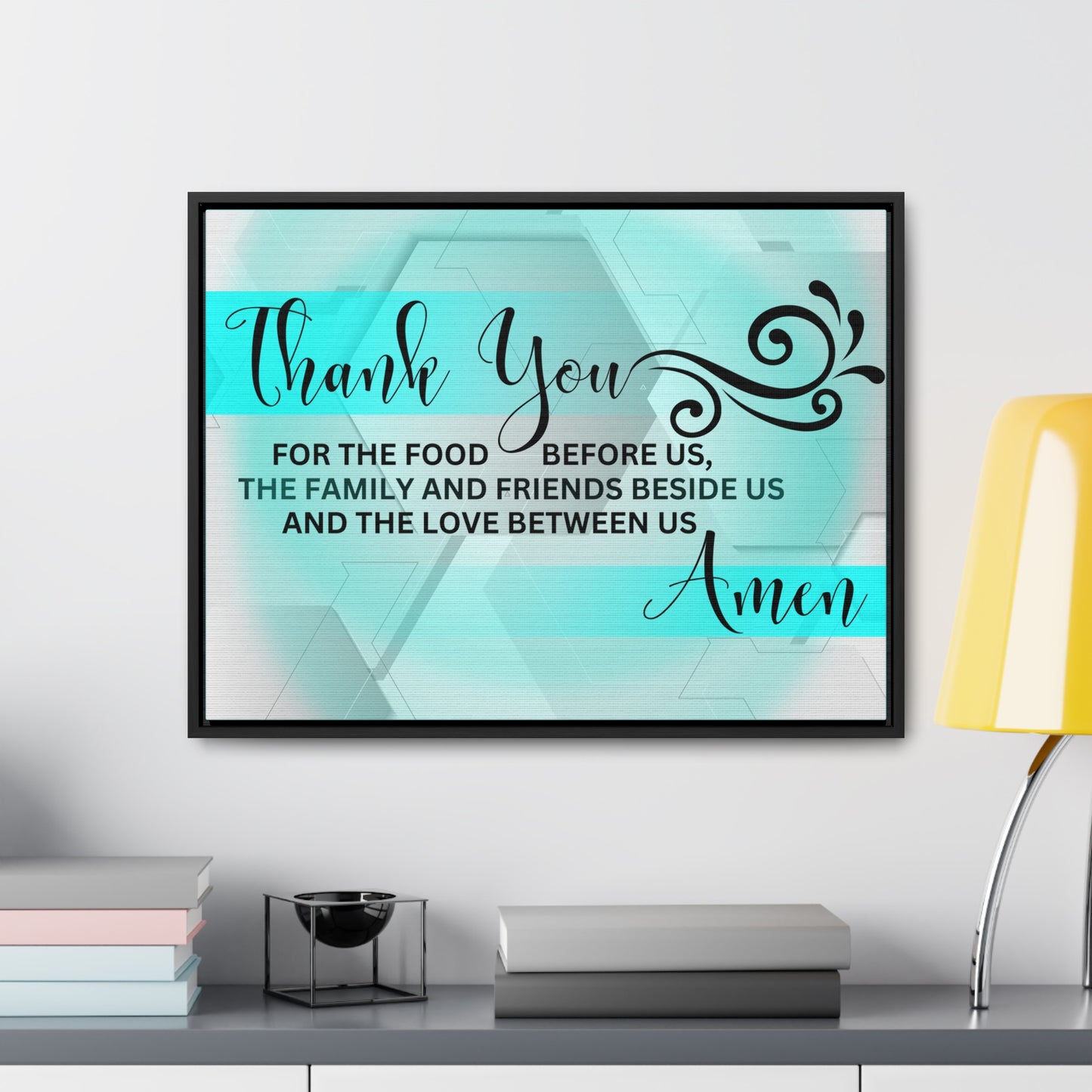 Christian Wall Art: Thank You....Amen (Floating Frame)