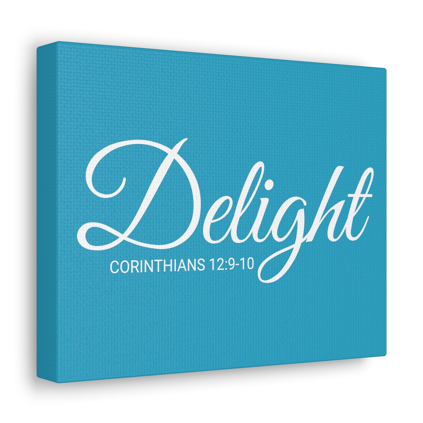 Christian Wall Art "Delight" Verse Corinthians 12:9-10 - Ready to Hang Unframed