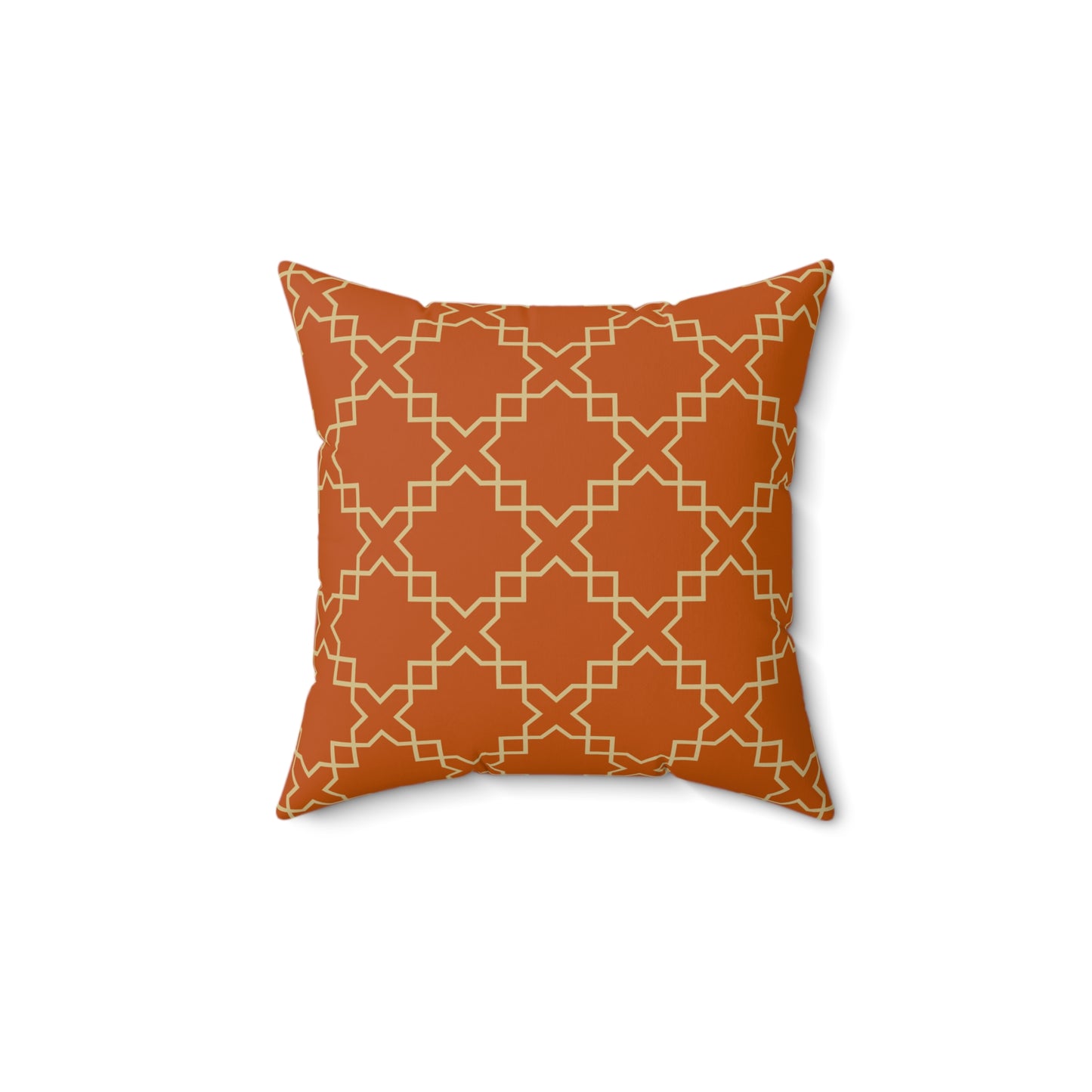 Burnt Orange Geometric Throw Pillow