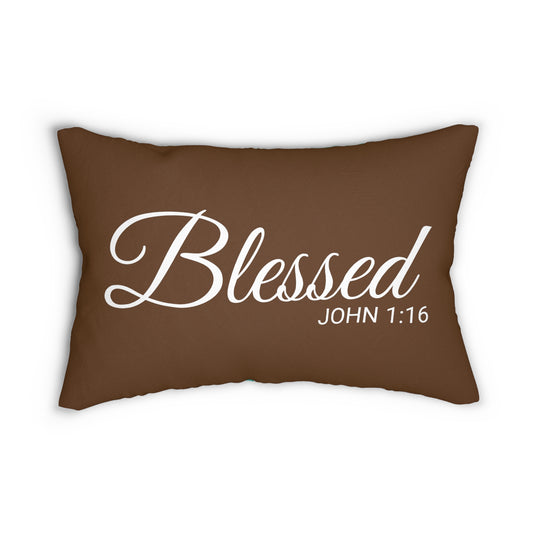 Almohada decorativa Escritura Bendito Juan 1:16 Versículo bíblico