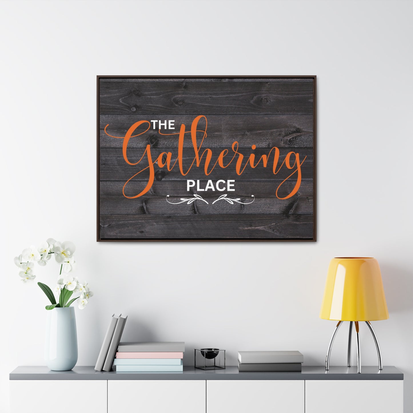 Christian Wall Art: The Gathering Place (Floating Frame)