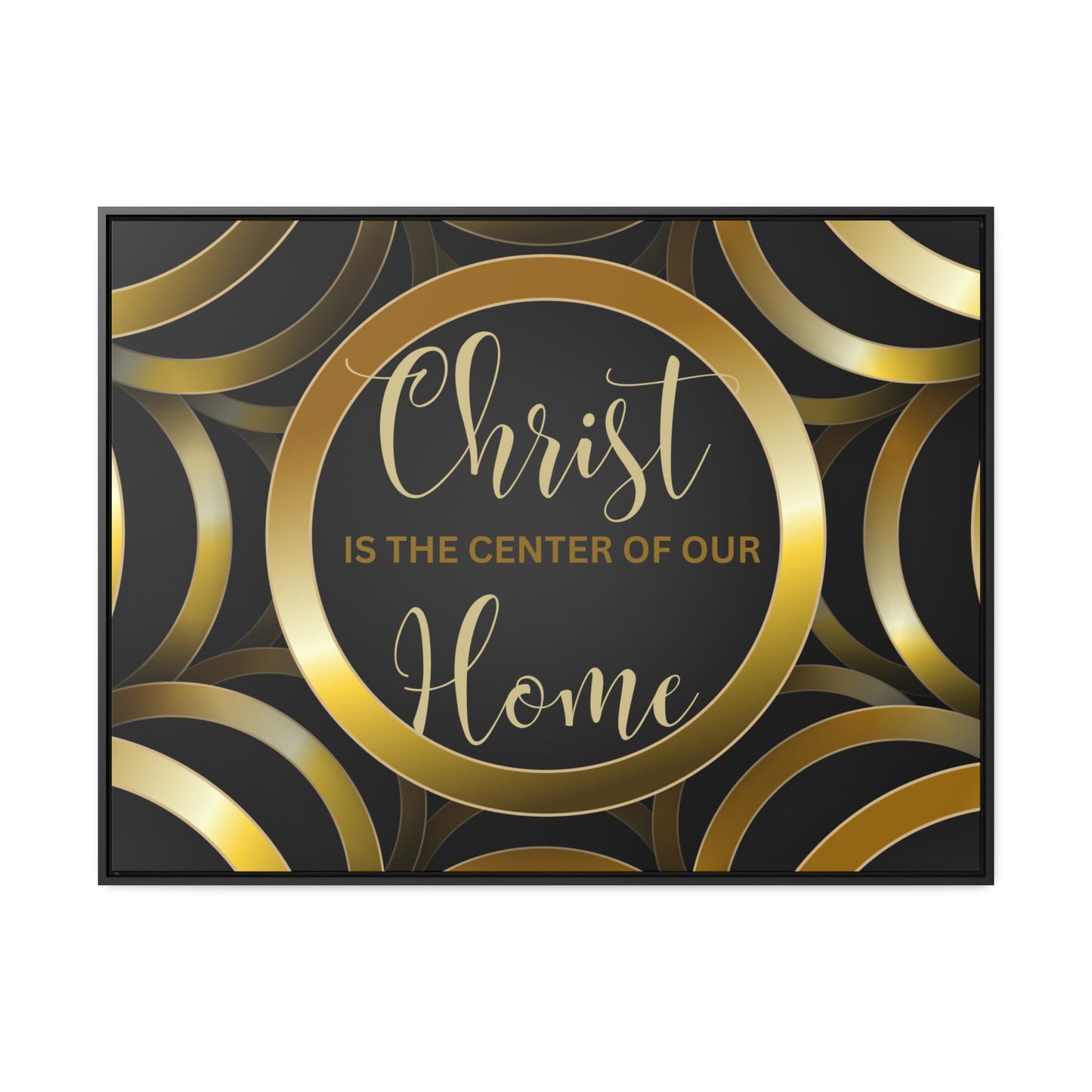 Christian Wall Art: Christ Is the Center of Our Home (Floating Frame)