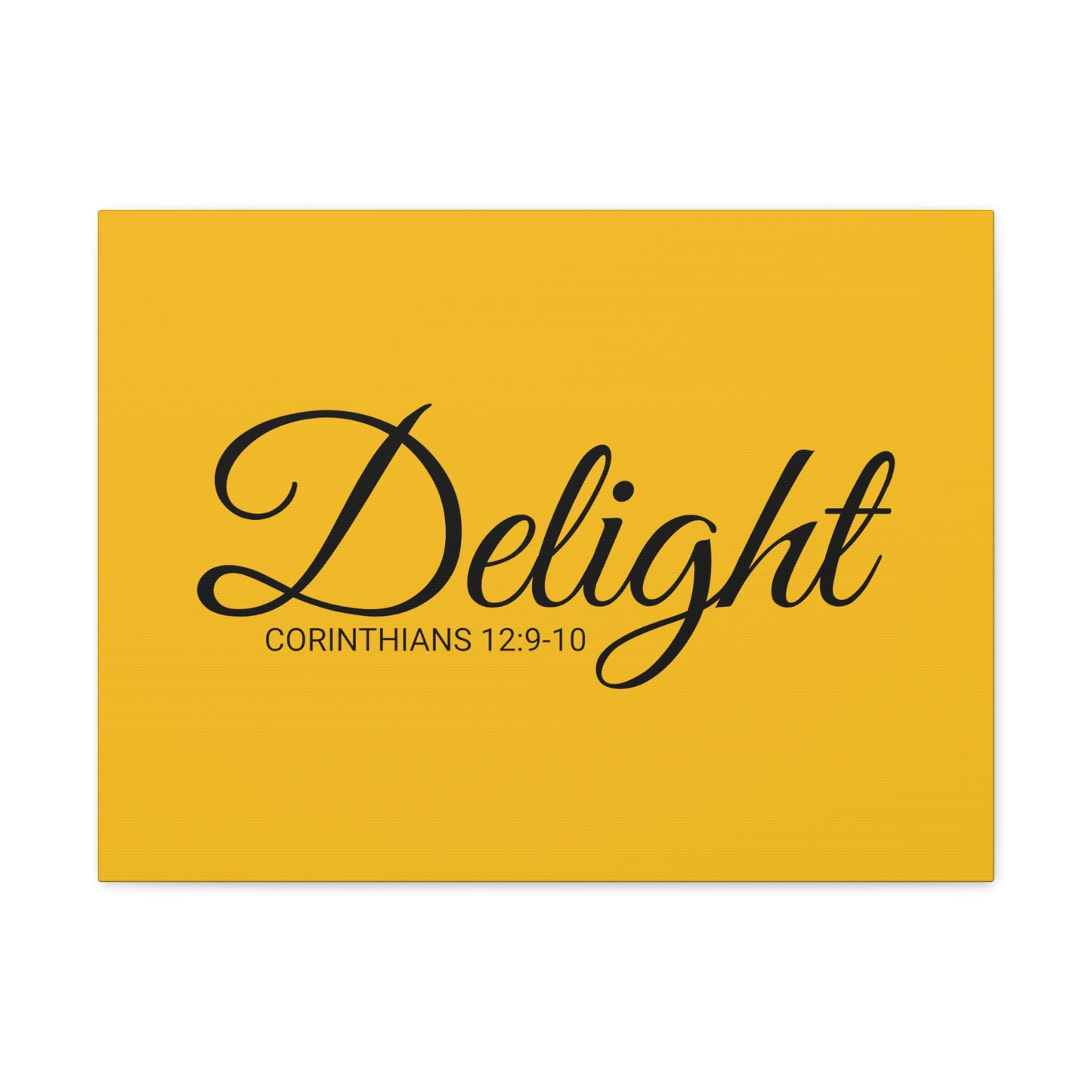 Christian Wall Art "Delight" Verse Corinthians 12:9-10 - Ready to Hang Unframed