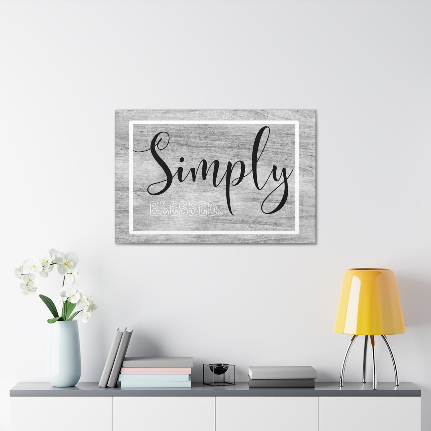 Christian Wall Art: Simply Blessed (Wood Frame Ready to Hang)