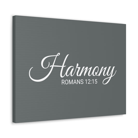 Christian Wall Art "Harmony" Verse Romans 12:15 Ready to Hang Unframed