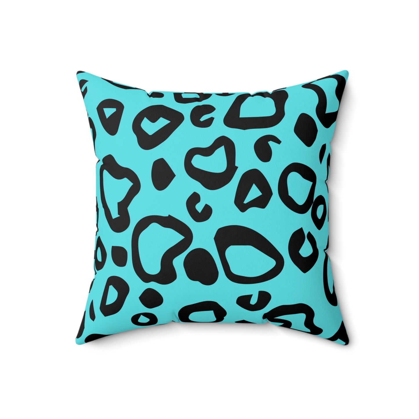 Leopard Print Turquoise Throw Pillow