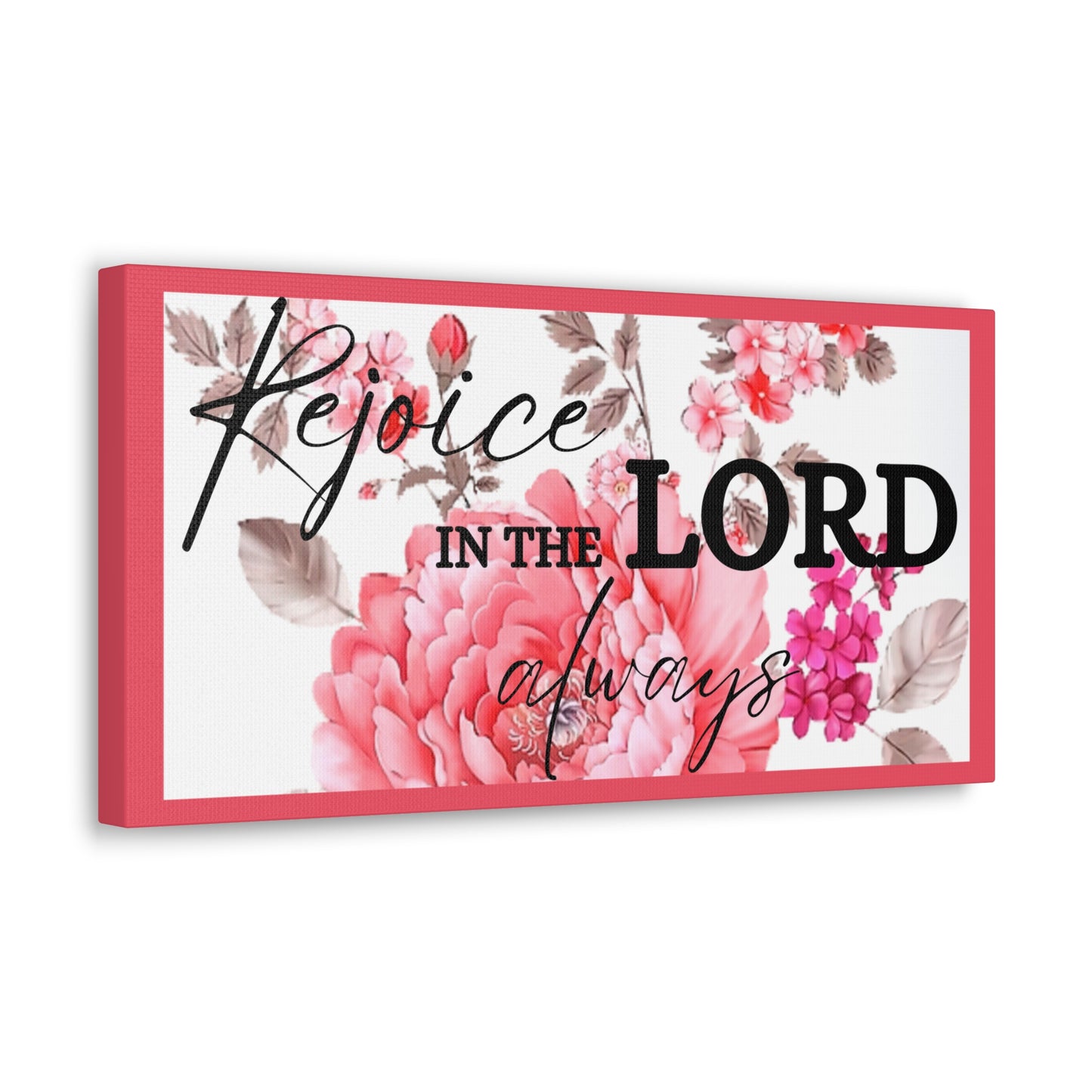 Christian Wall Art: Rejoice in the Lord (Wood Frame Ready to Hang)