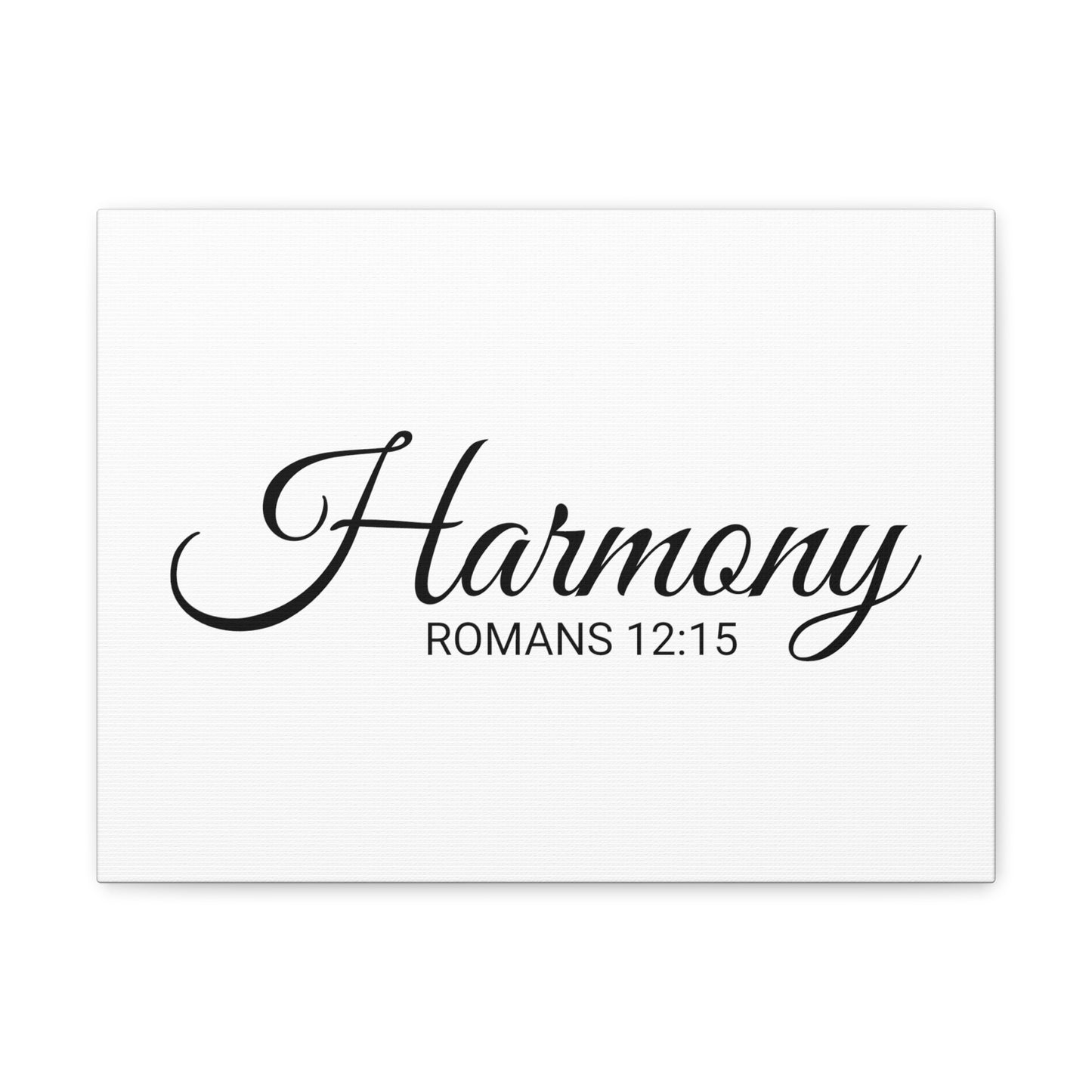 Christian Wall Art "Harmony" Verse Romans 12:15 Ready to Hang Unframed