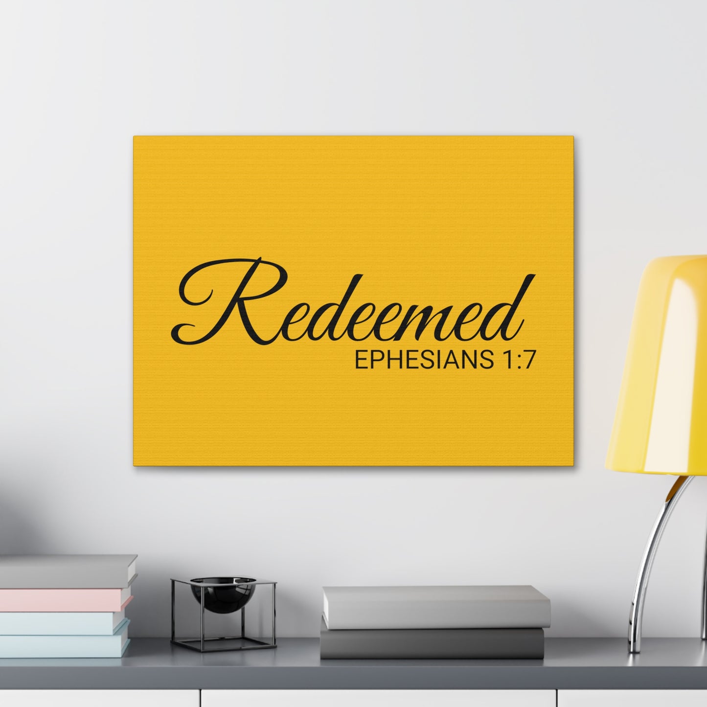 Christian Wall Art "Redeemed" Verse Ephesians 1:7 Ready to Hang Unframed