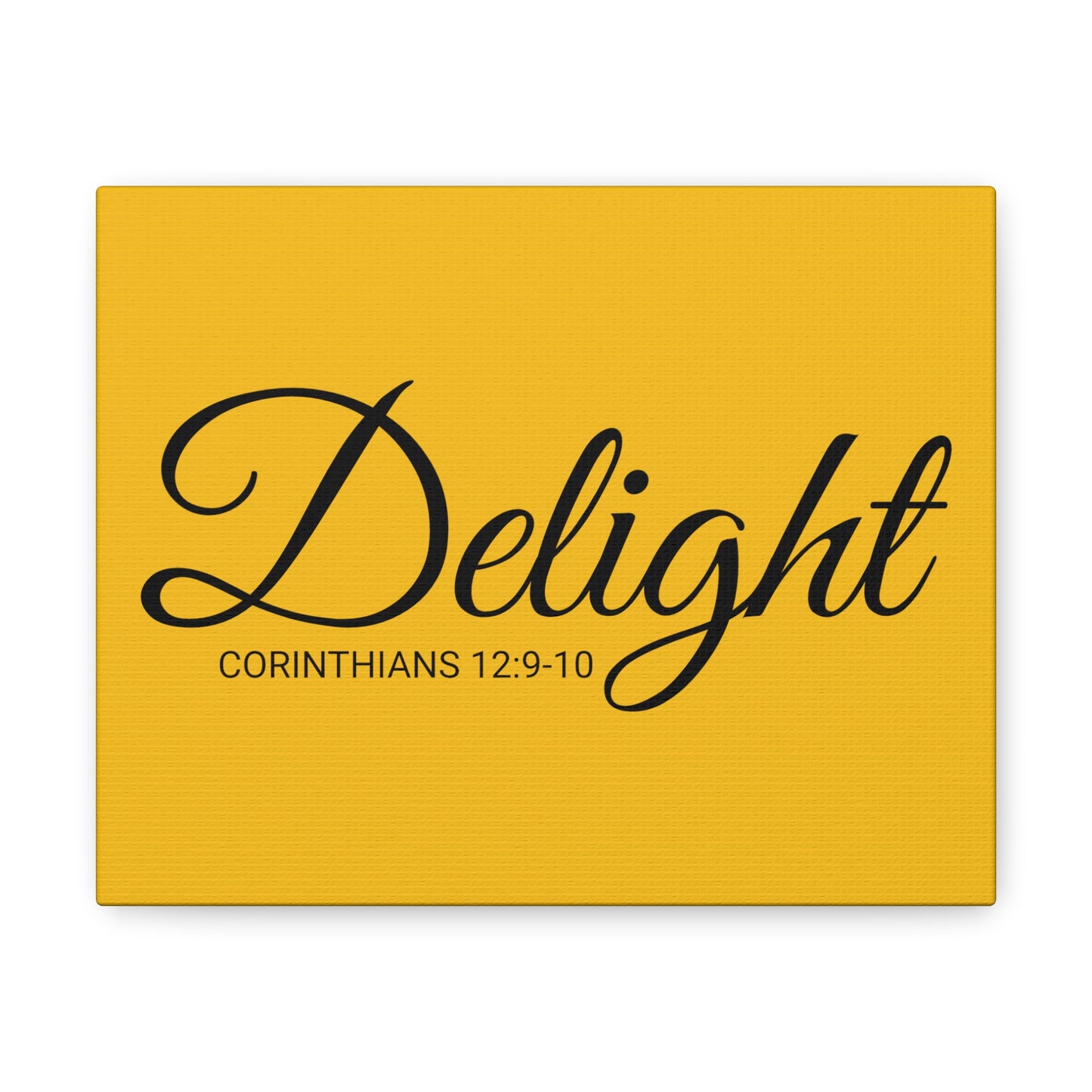 Christian Wall Art "Delight" Verse Corinthians 12:9-10 - Ready to Hang Unframed