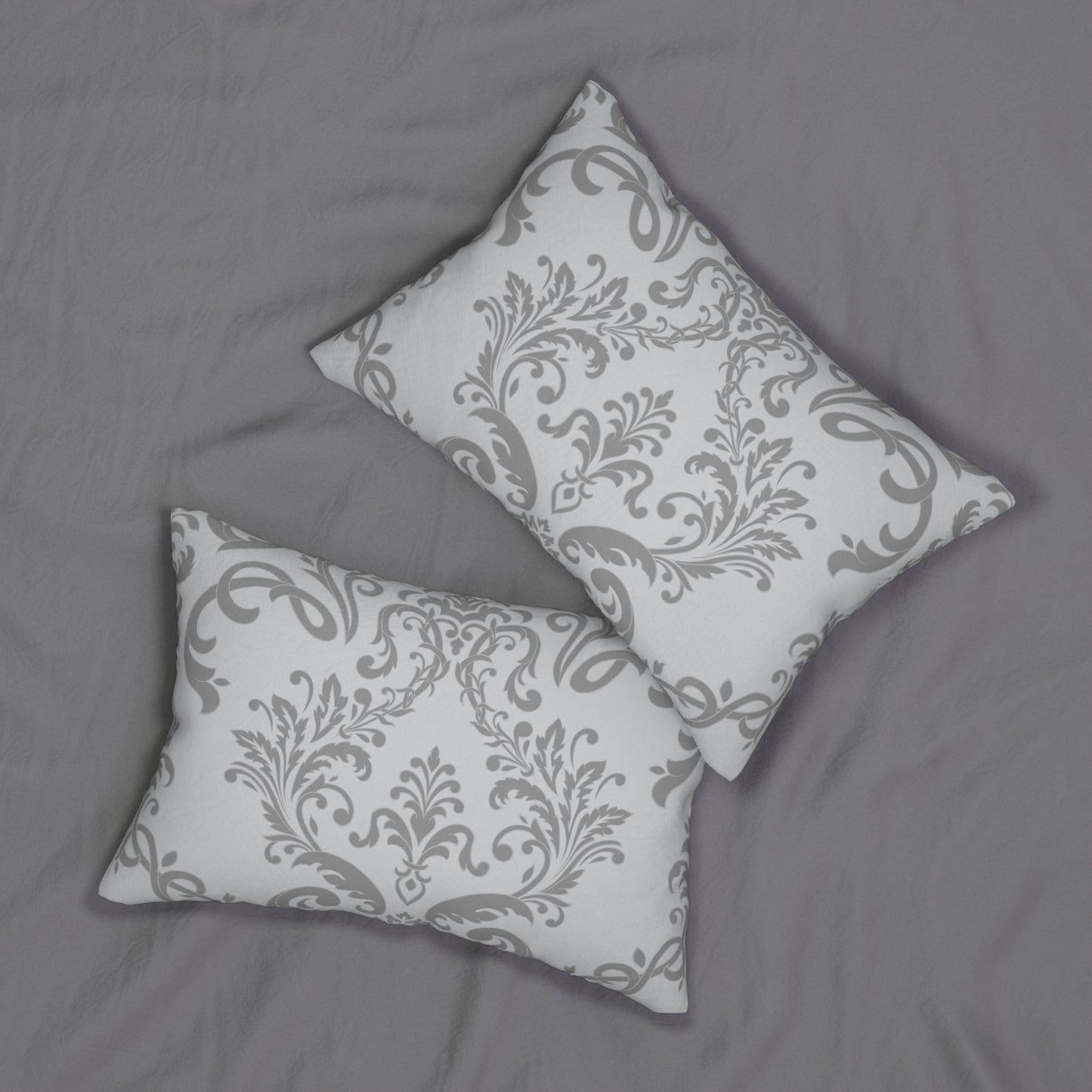 Paisley Gray and White Accent Pillow