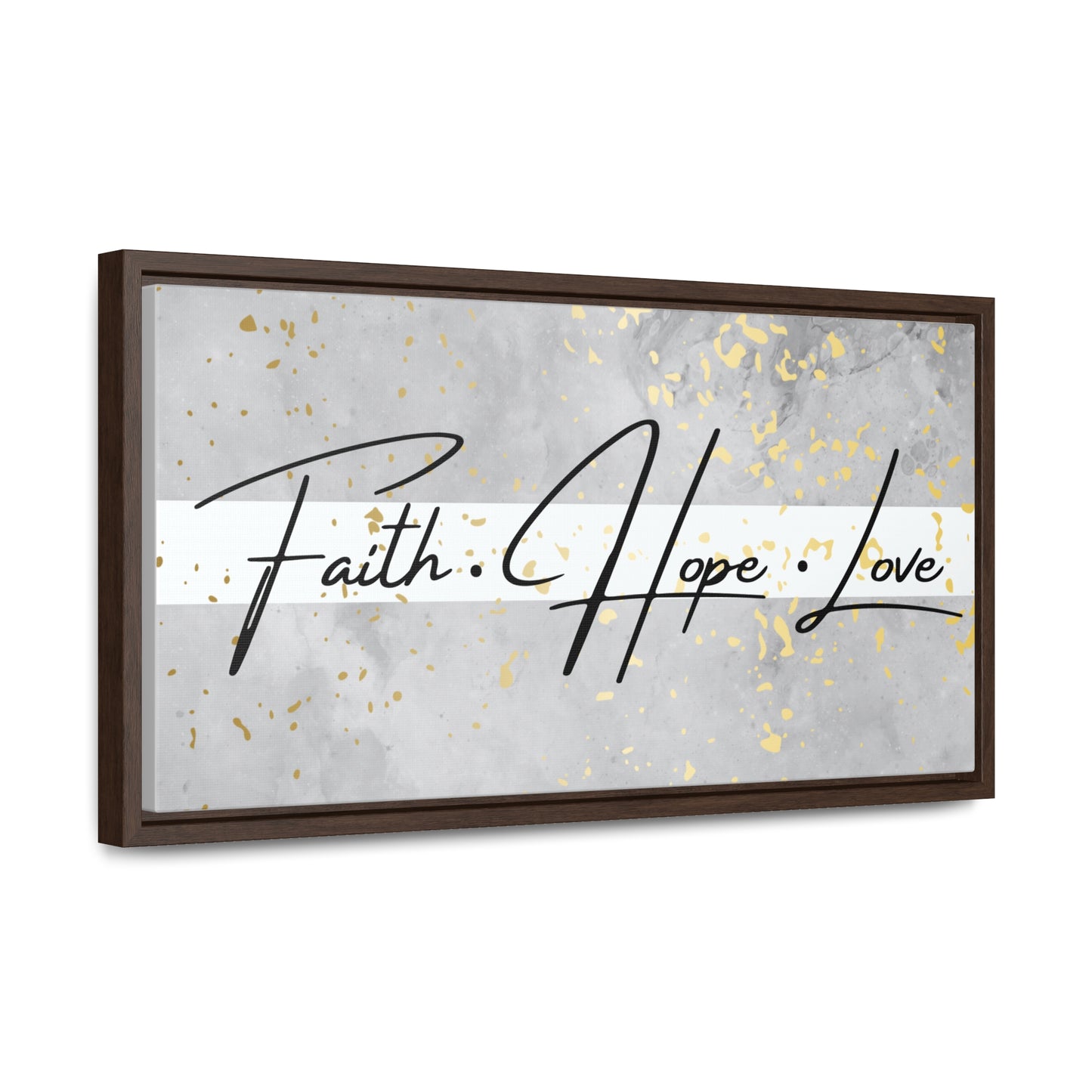 Christian Wall Art: Faith Love Hope (Floating Frame)