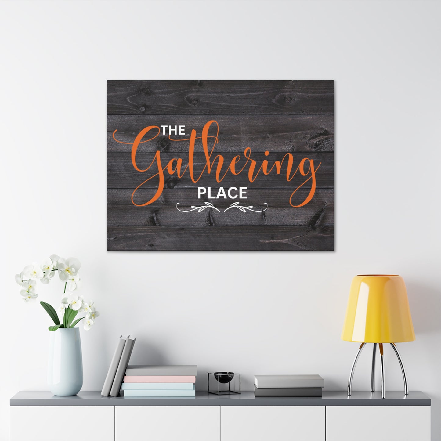 Christian Wall Art: The Gathering Place (Wood Frame Ready to Hang)