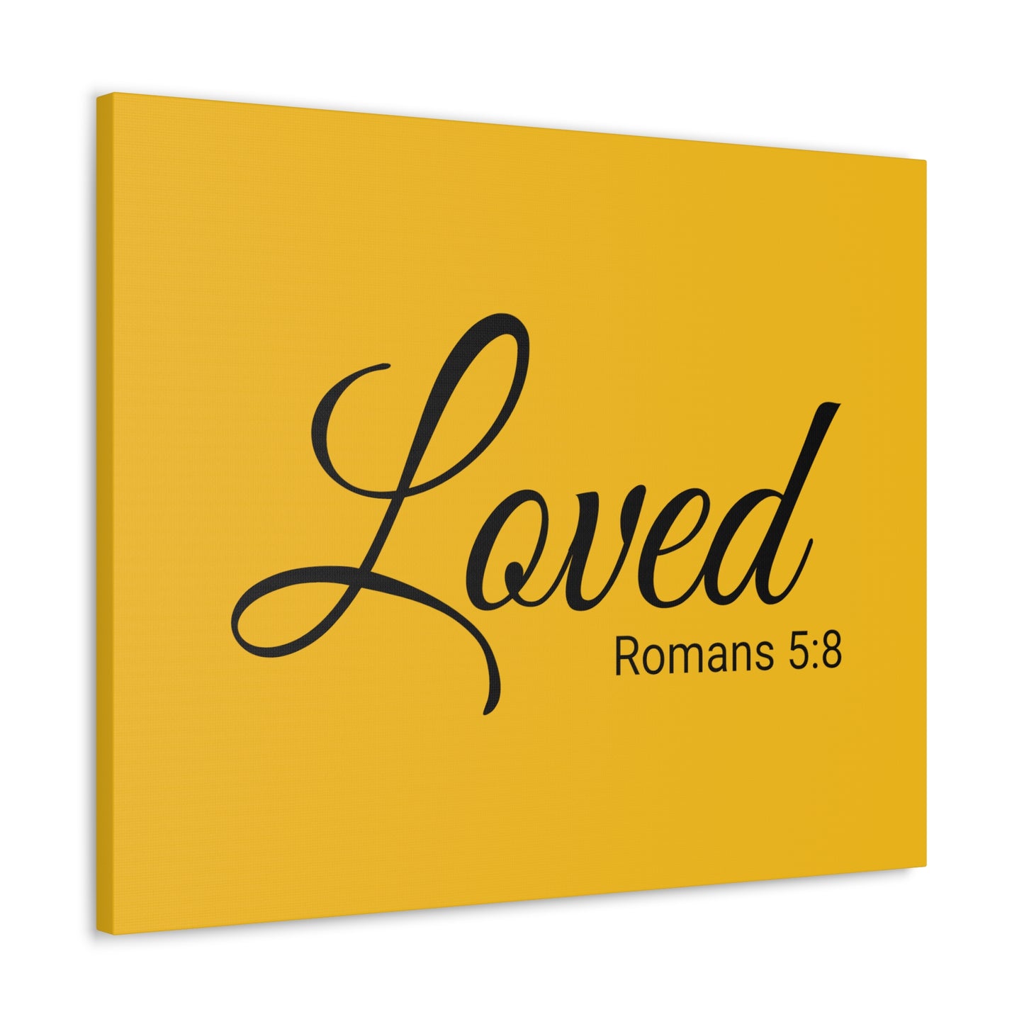 Christian Wall Art "Loved" Verse Romans 5:8 Ready to Hang Unframed