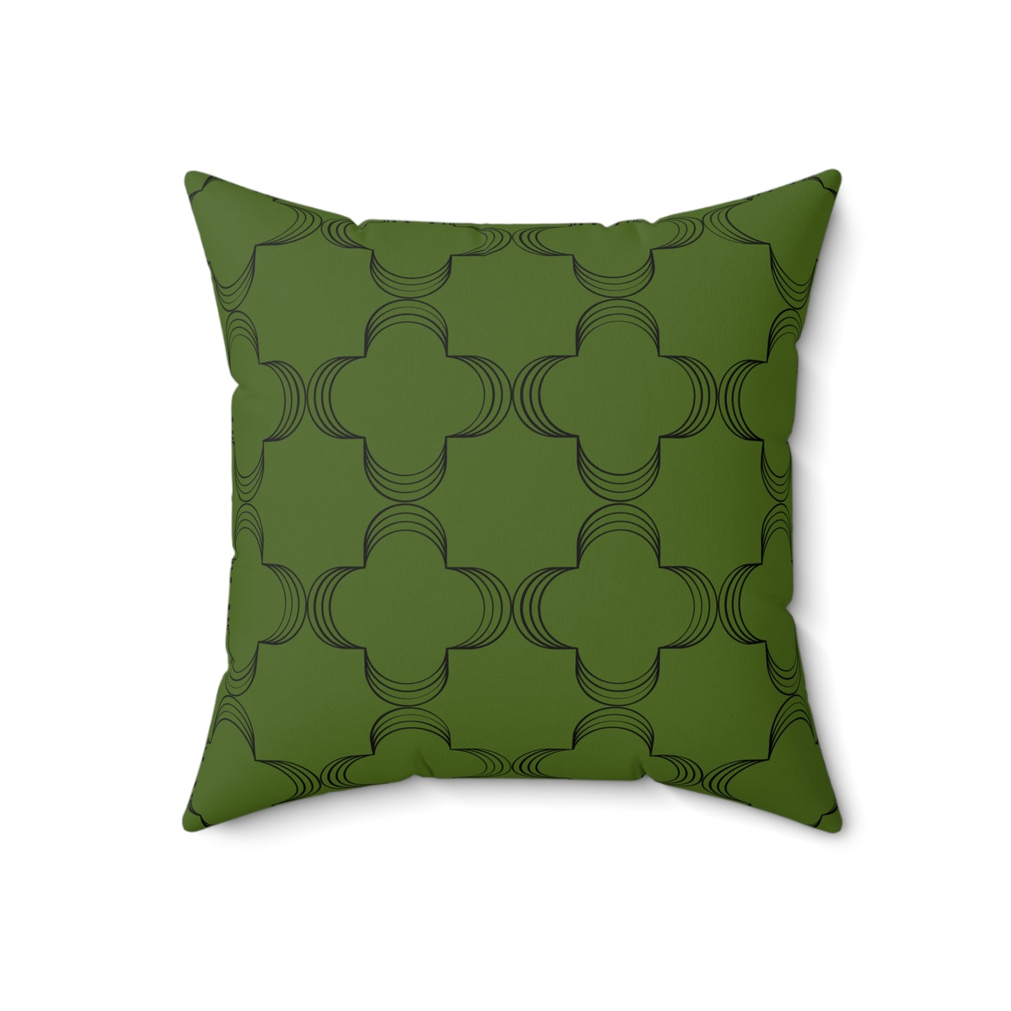 Geometric Olive (Matching The Gathering Place) Throw Pillow