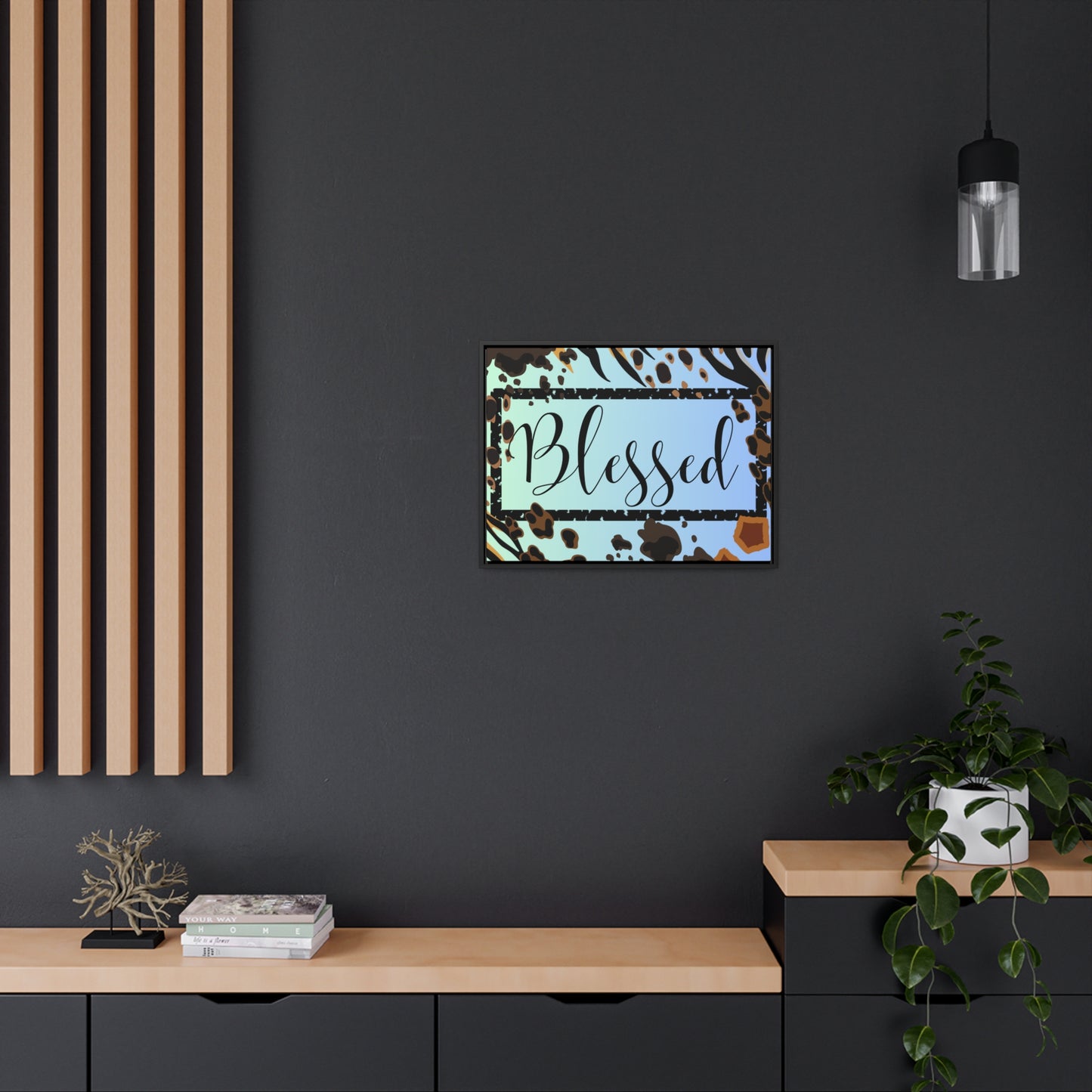 Christian Wall Art: Blessed (Floating Frame)