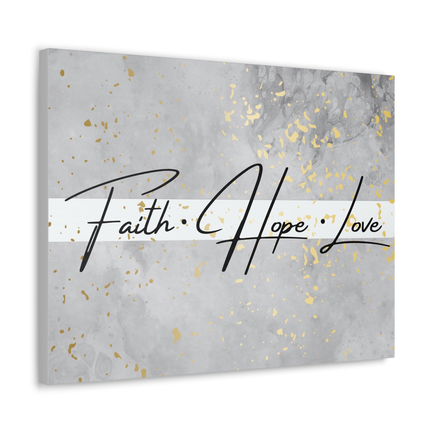 Christian Wall Art: Faith Love Hope (Wood Frame Ready to Hang)