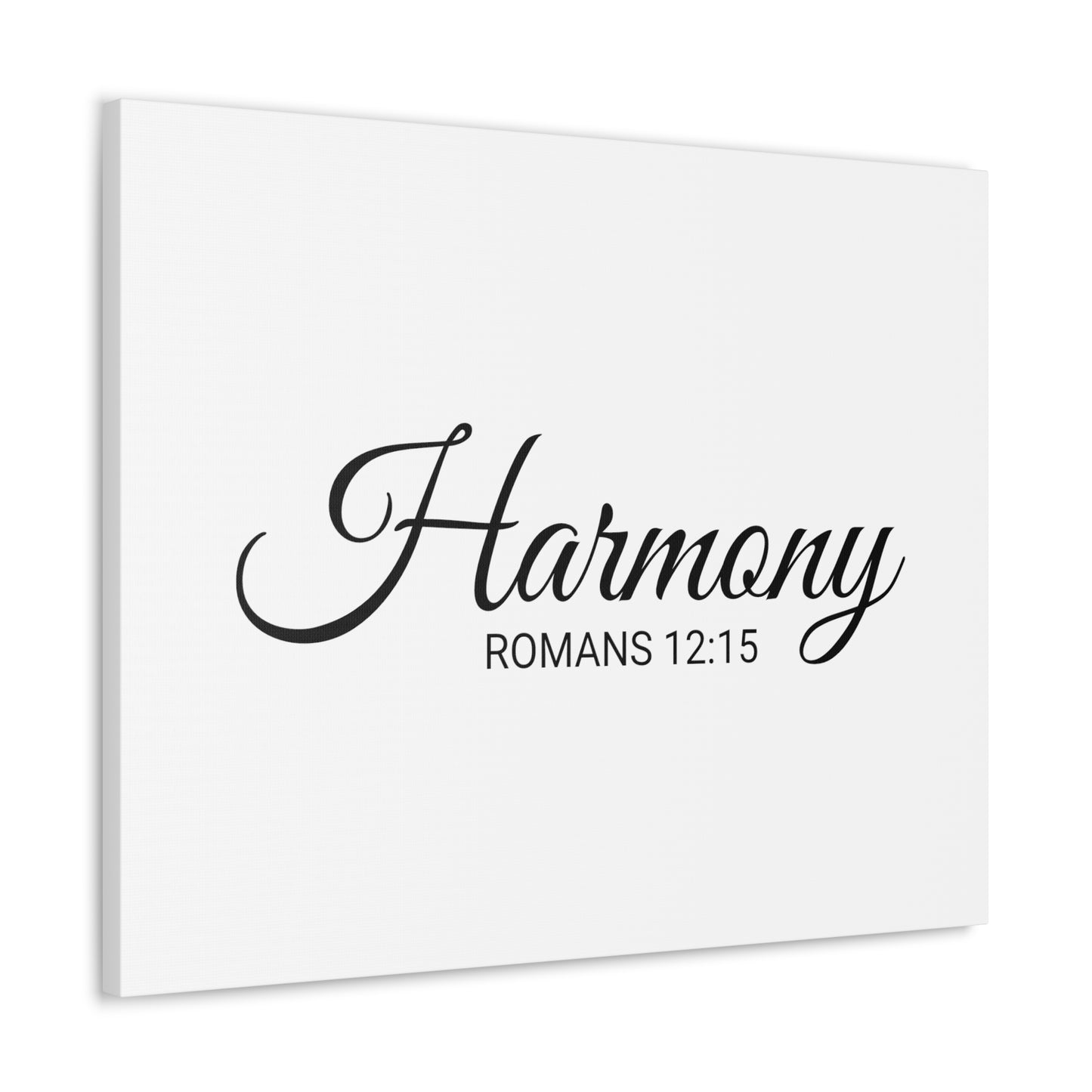 Christian Wall Art "Harmony" Verse Romans 12:15 Ready to Hang Unframed