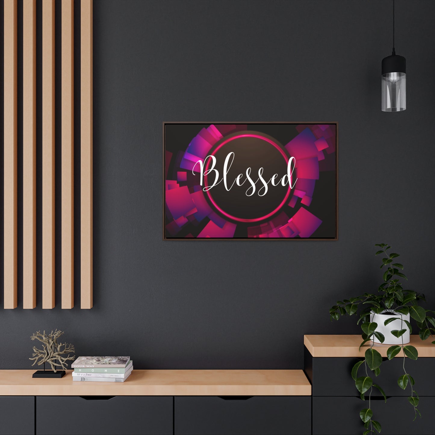 Christian Wall Art: Blessed (Floating Frame)