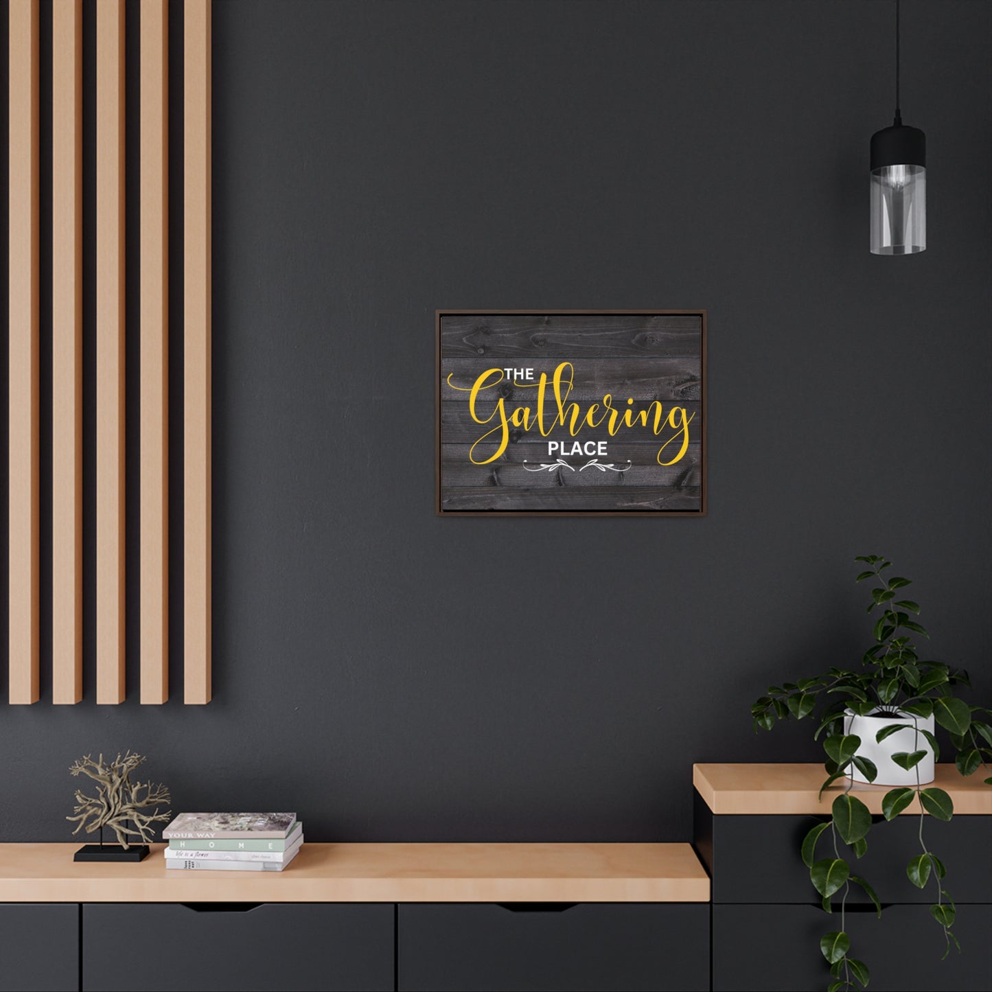 Christian Wall Art: The Gathering Place (Floating Frame)