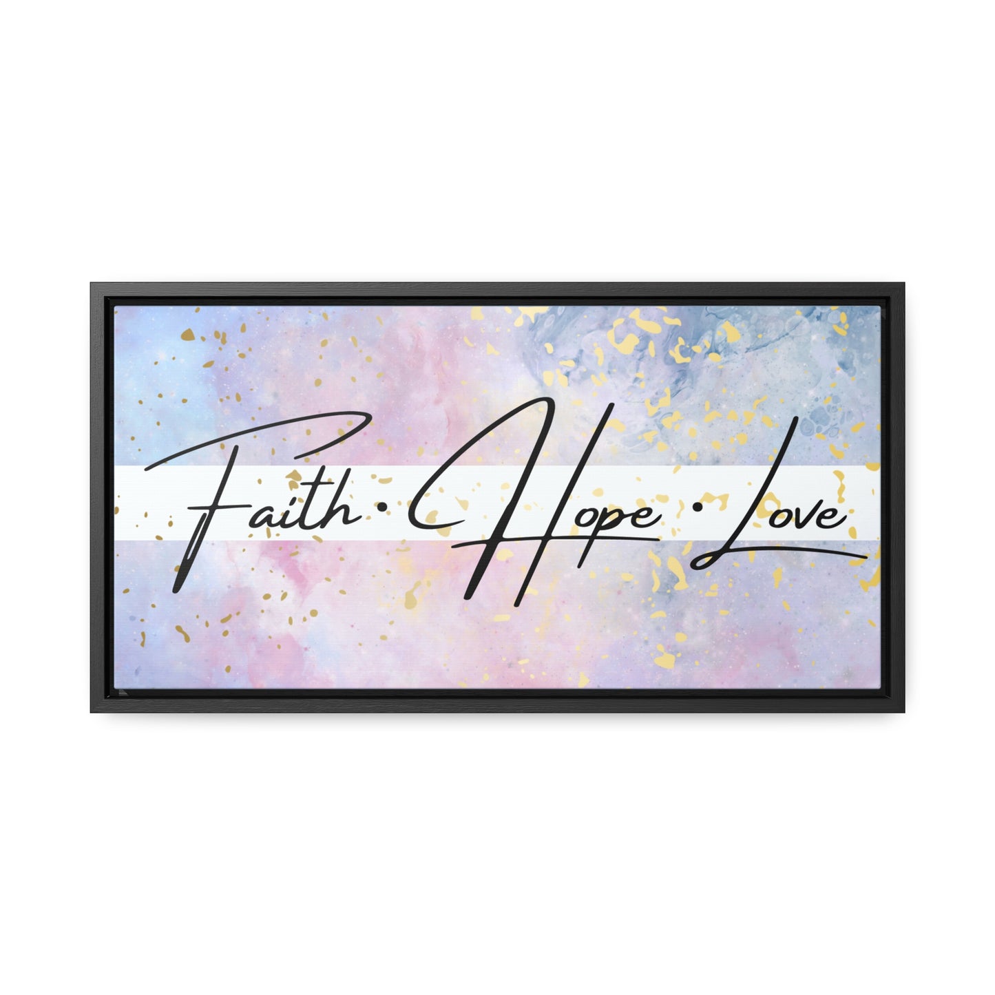 Christian Wall Art: Faith Love Hope (Floating Frame)