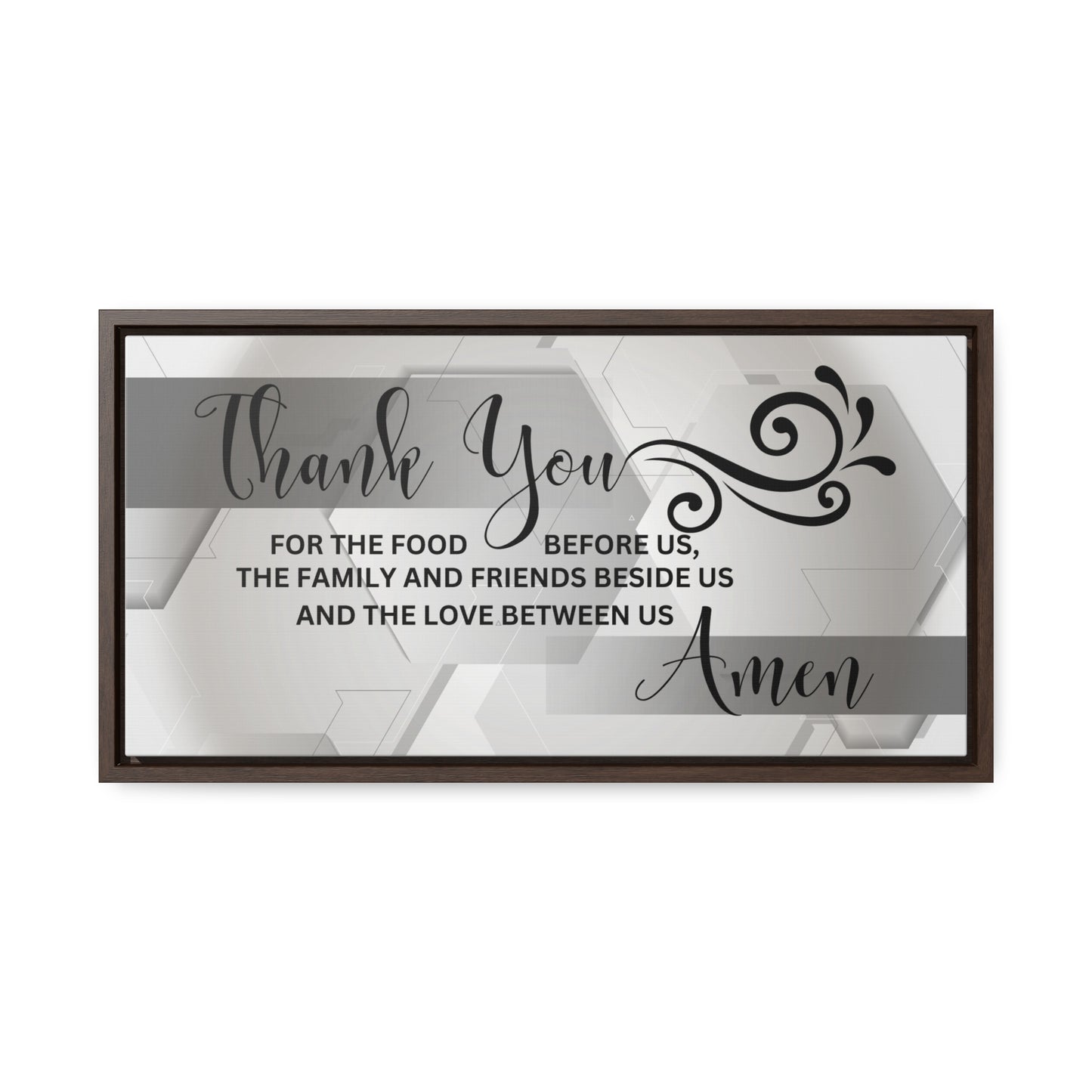 Christian Wall Art: Thank You....Amen (Floating Frame)