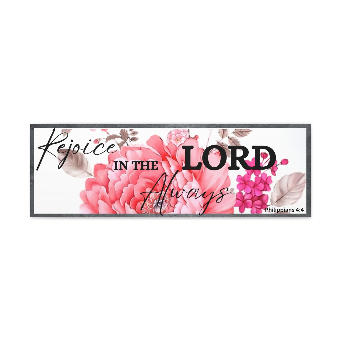 Christian Wall Art: Rejoice In The Lord (Wood Frame Ready to Hang)