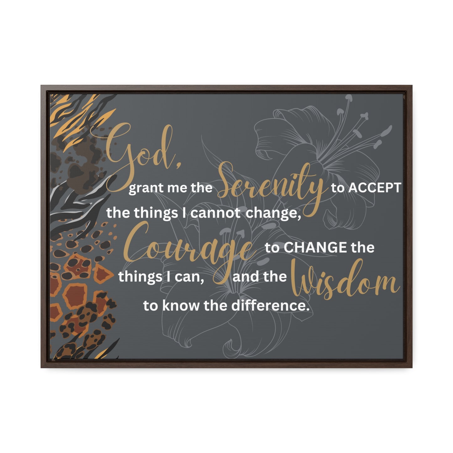 Christian Wall Art: Serenity Prayer (Floating Frame)