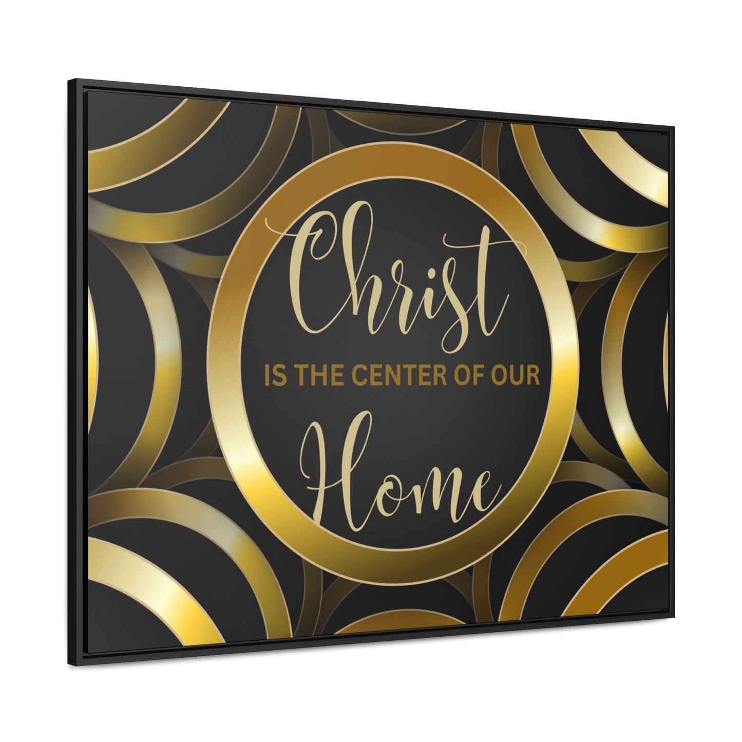 Christian Wall Art: Christ Is the Center of Our Home (Floating Frame)