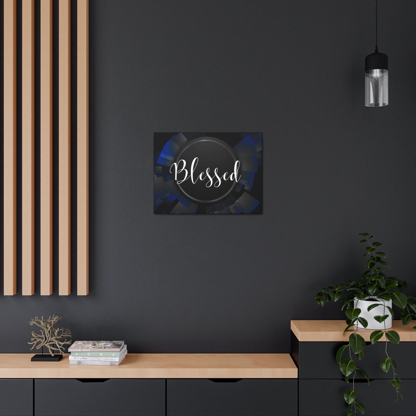 Christian Wall Art: Blessed (Wood Frame Ready to Hang)