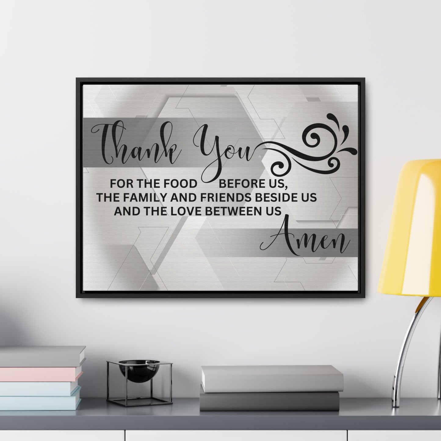 Christian Wall Art: Thank You....Amen (Floating Frame)