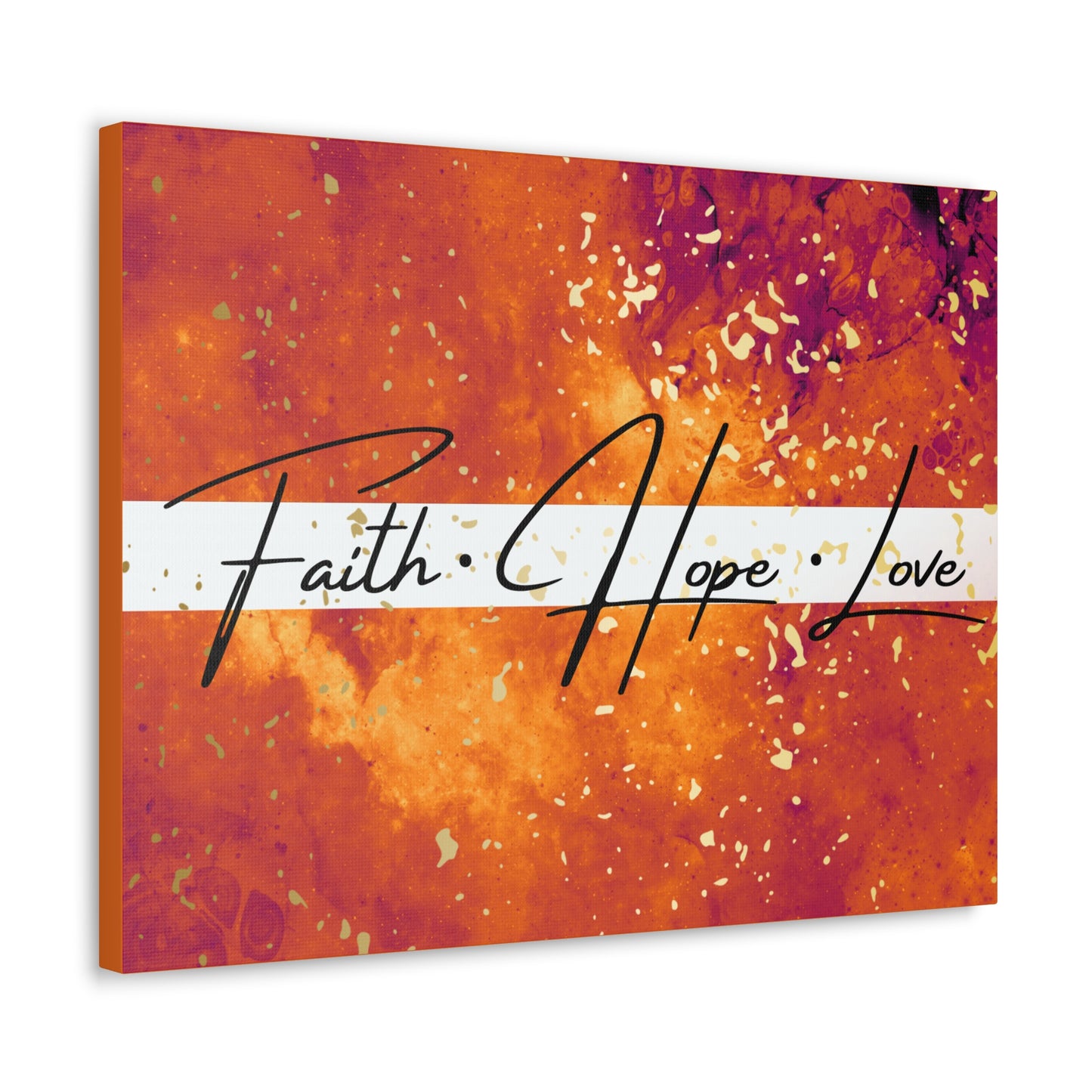 Christian Wall Art: Faith Love Hope (Wood Frame Ready to Hang)