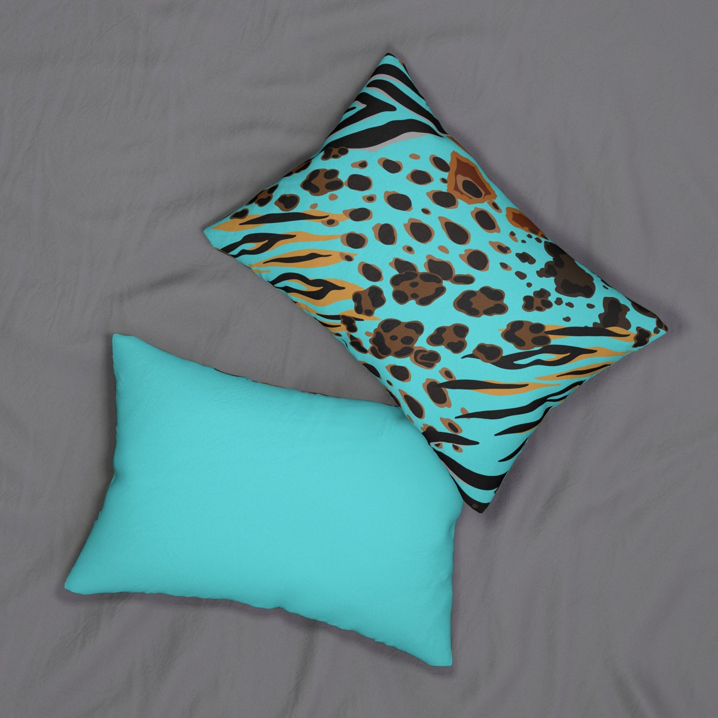 Animal Print (Dual) Turquoise Accent Pillow