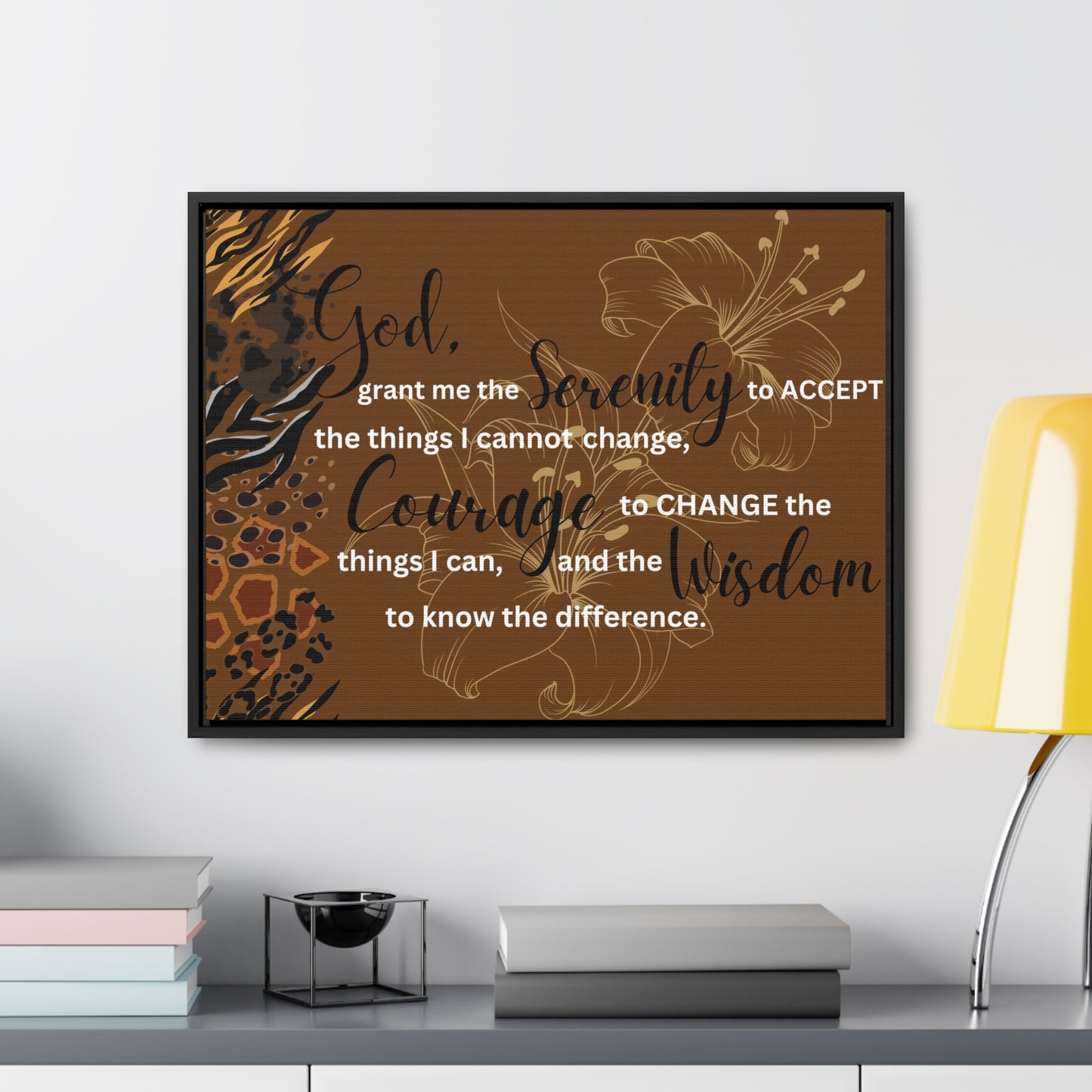 Christian Wall Art: Serenity Prayer (Floating Frame)