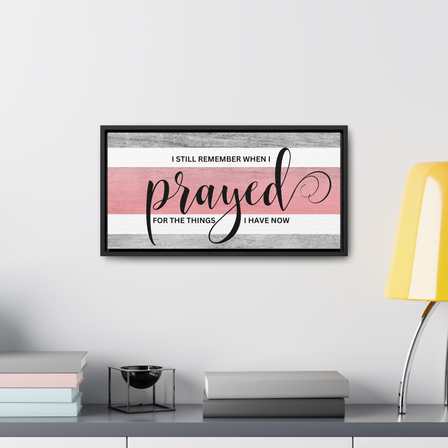 Christian Wall Art: Prayed For (Floating Frame)