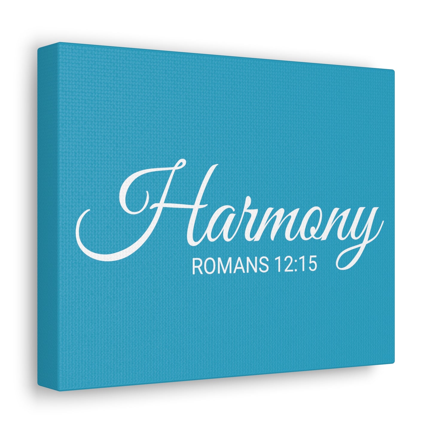 Christian Wall Art "Harmony" Verse Romans 12:15 Ready to Hang Unframed