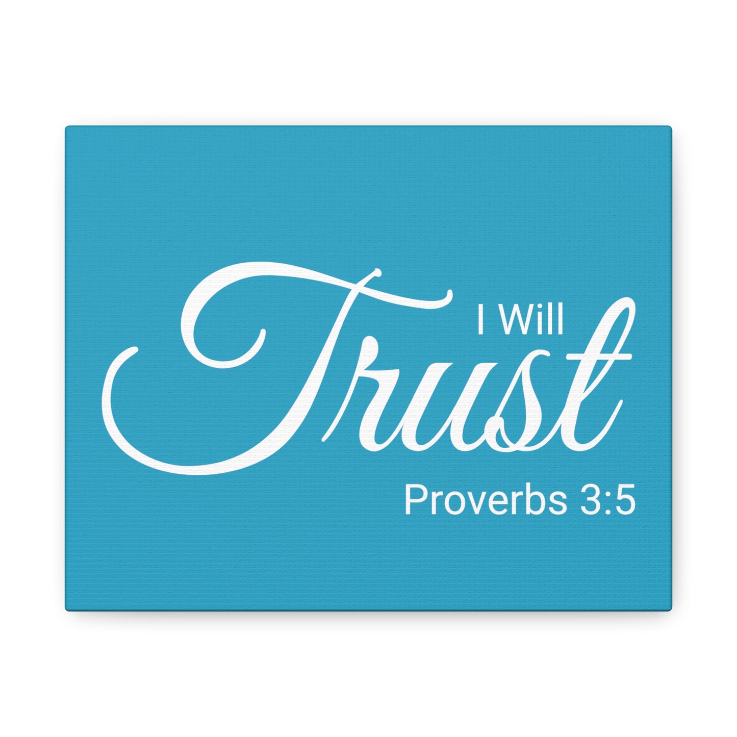 Christian Wall Art "I will Trust" Verse Proverbs 3:5 Ready to Hang Unframed