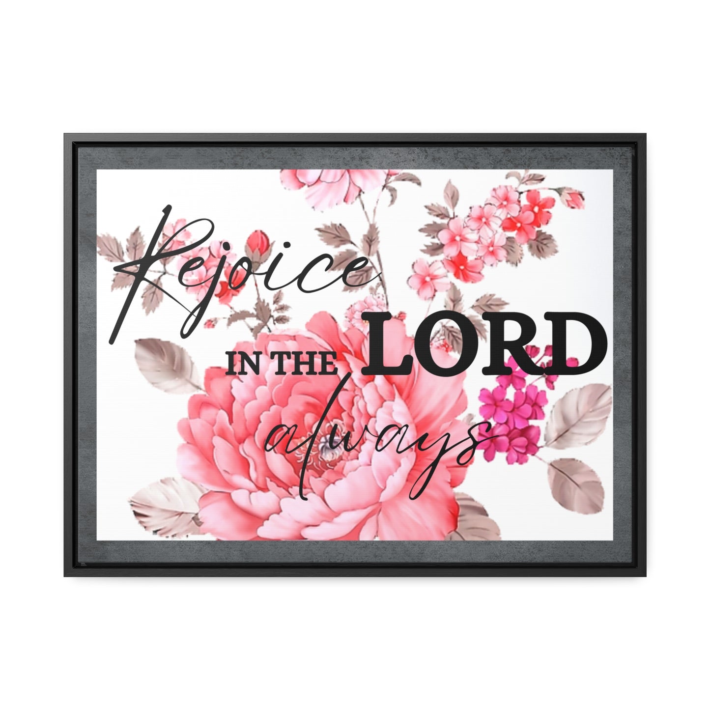 Christian Wall Art: Rejoice in the Lord (Floating Frame)