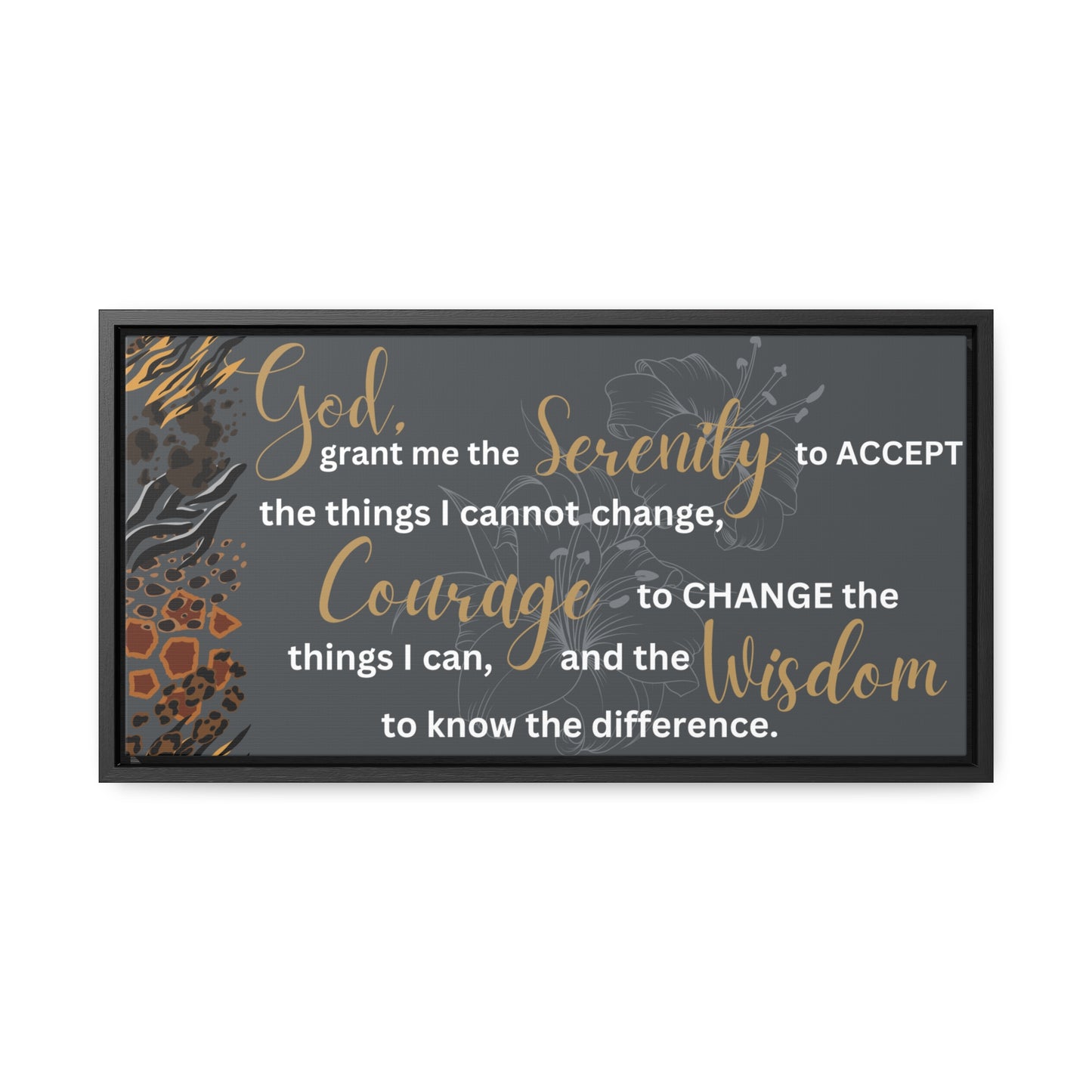 Christian Wall Art: Serenity Prayer (Floating Frame)