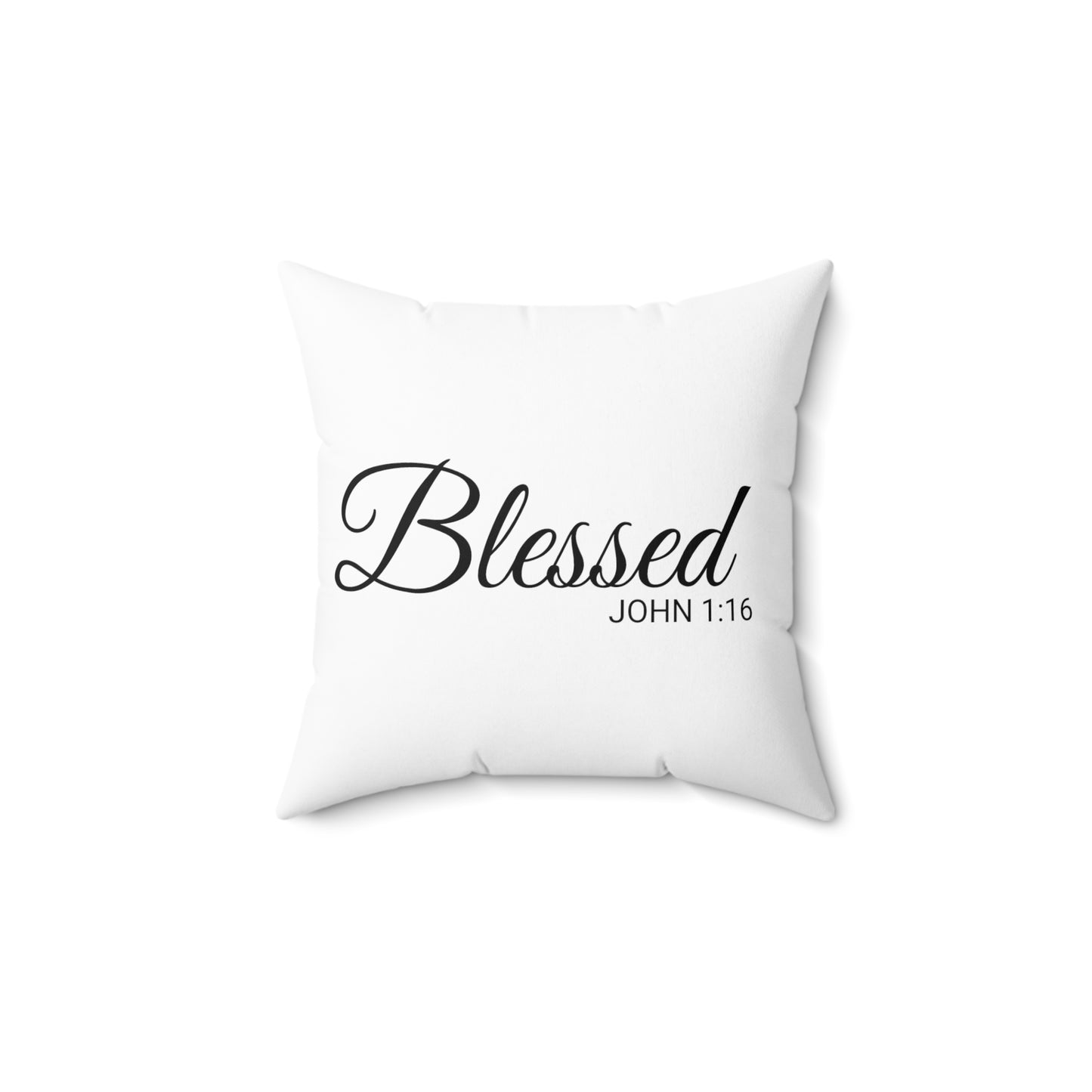 Scripture Blessed John 1:16 Bible Verse Throw Pillow