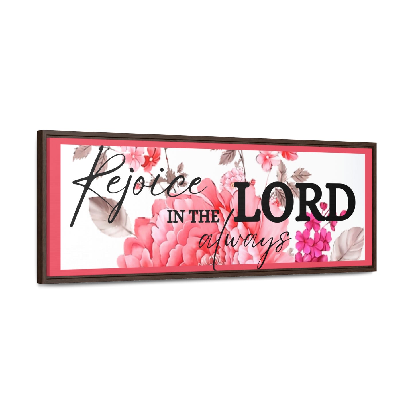 Christian Wall Art: Rejoice in the Lord (Floating Frame)