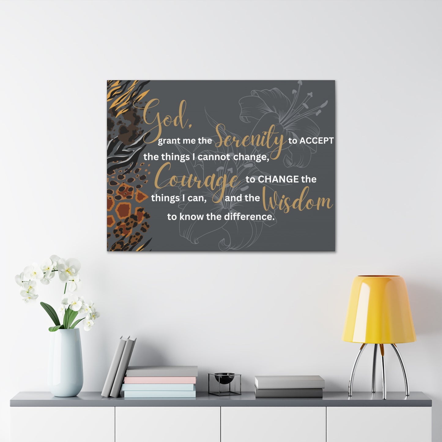 Christian Wall Art: Serenity Prayer (Wood Frame Ready to Hang)