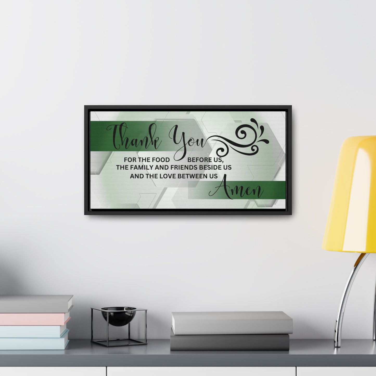 Christian Wall Art: Thank You....Amen (Floating Frame)